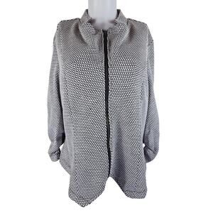 Torrid Knit Mandarn Collar White Black Shacket Blazer Jacket 2 - 2X NWT MSRP $59